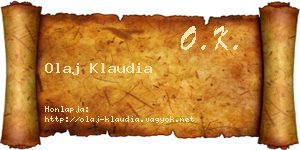 Olaj Klaudia névjegykártya