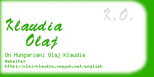 klaudia olaj business card